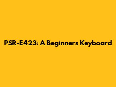 PSR-E423: A Beginner's Keyboard