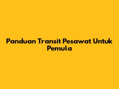 Panduan Transit Pesawat Untuk Pemula
