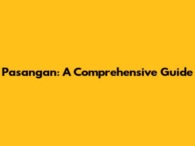 Pasangan: A Comprehensive Guide