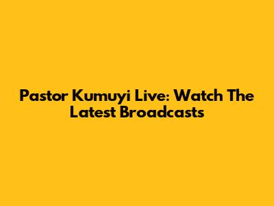 Pastor Kumuyi Live: Watch The Latest Broadcasts