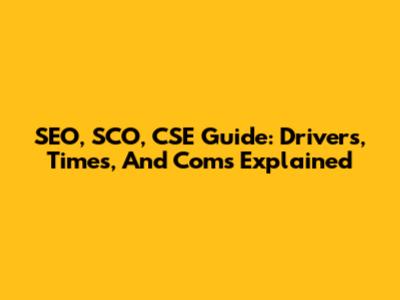 SEO, SCO, CSE Guide: Drivers, Times, And Coms Explained