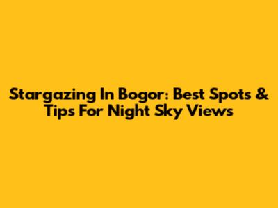 Stargazing In Bogor: Best Spots & Tips For Night Sky Views