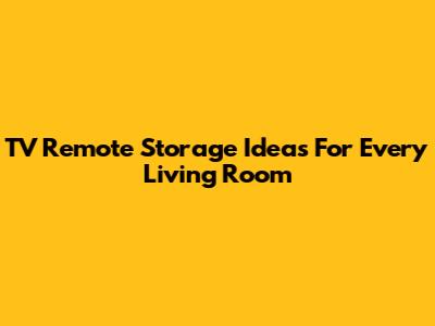 TV Remote Storage Ideas For Every Living Room