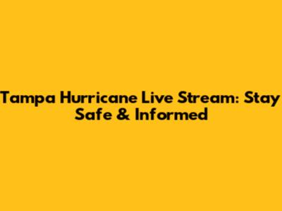Tampa Hurricane Live Stream: Stay Safe & Informed