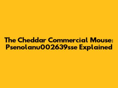 The Cheddar Commercial Mouse: Psenolanu002639sse Explained