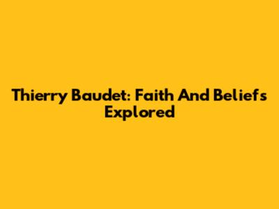 Thierry Baudet: Faith And Beliefs Explored