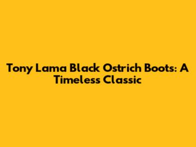 Tony Lama Black Ostrich Boots: A Timeless Classic