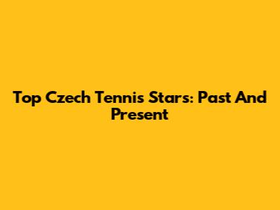Top Czech Tennis Stars: Past And Present