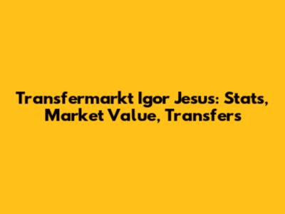 Transfermarkt Igor Jesus: Stats, Market Value, Transfers