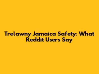 Trelawny Jamaica Safety: What Reddit Users Say