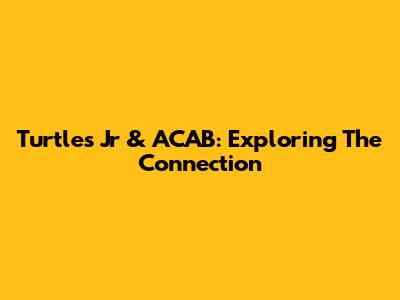 Turtles Jr & ACAB: Exploring The Connection