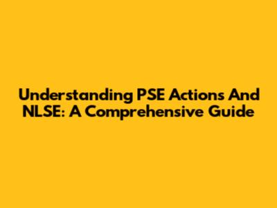 Understanding PSE Actions And NLSE: A Comprehensive Guide