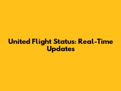 United Flight Status: Real-Time Updates