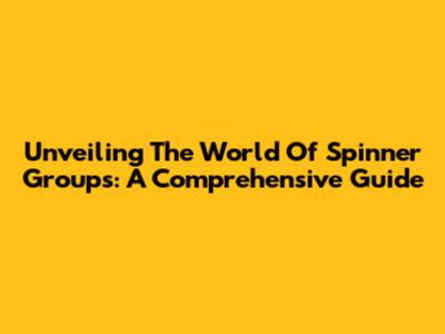 Unveiling The World Of Spinner Groups: A Comprehensive Guide