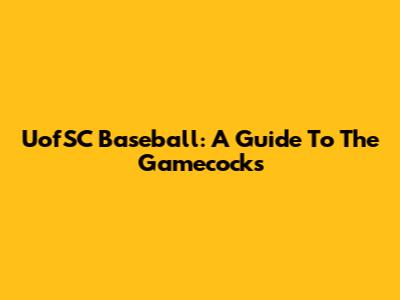 UofSC Baseball: A Guide To The Gamecocks