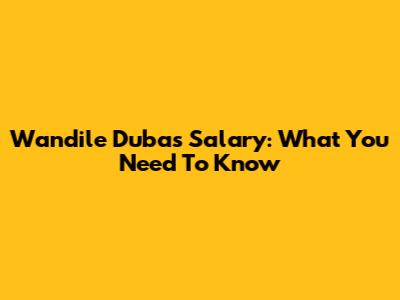 Wandile Duba's Salary: What You Need To Know