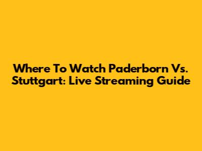 Where To Watch Paderborn Vs. Stuttgart: Live Streaming Guide