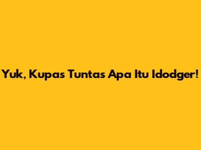 Yuk, Kupas Tuntas Apa Itu 'Idodger'!