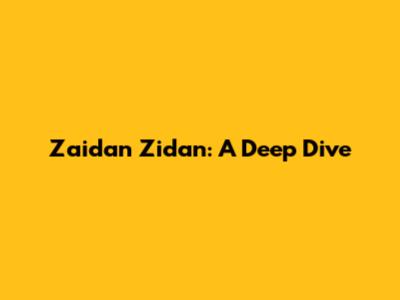 Zaidan Zidan: A Deep Dive